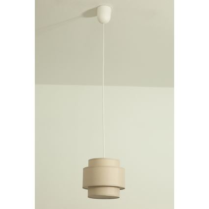 Brilagi - Pendel på ledning RESNA 1xE27/60W/230V Ø 20 cm beige