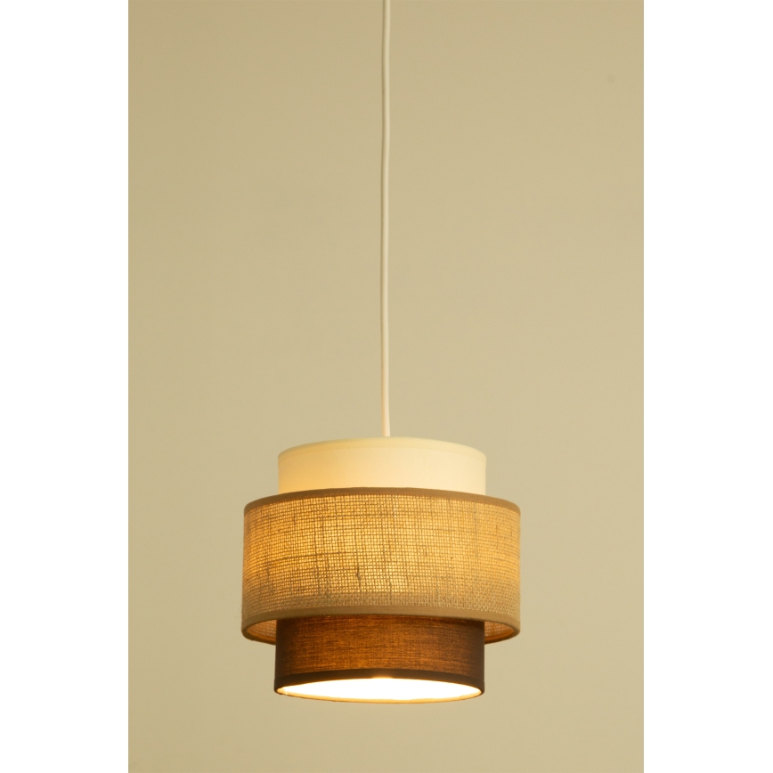 Brilagi - Pendel på ledning RESNA 1xE27/60W/230V Ø 20 cm beige/sort