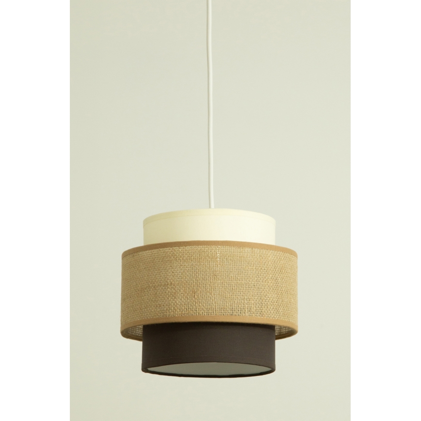 Brilagi - Pendel på ledning RESNA 1xE27/60W/230V Ø 20 cm beige/sort