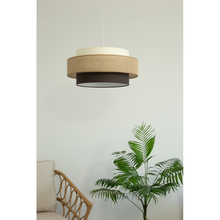 Brilagi - Pendel på ledning RESNA 1xE27/60W/230V Ø 40 cm beige/sort