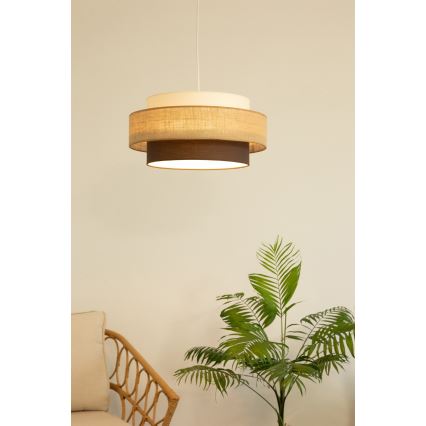 Brilagi - Pendel på ledning RESNA 1xE27/60W/230V Ø 40 cm beige/sort