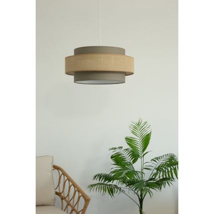 Brilagi - Pendel på ledning RESNA 1xE27/60W/230V Ø 40 cm brun/beige