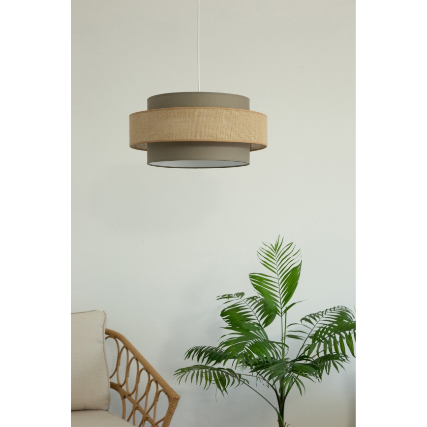 Brilagi - Pendel på ledning RESNA 1xE27/60W/230V Ø 40 cm brun/beige