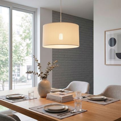 Brilagi - Pendel på ledning SIRIJA MODERN 1xE27/60W/230V Ø 35 cm cremefarvet