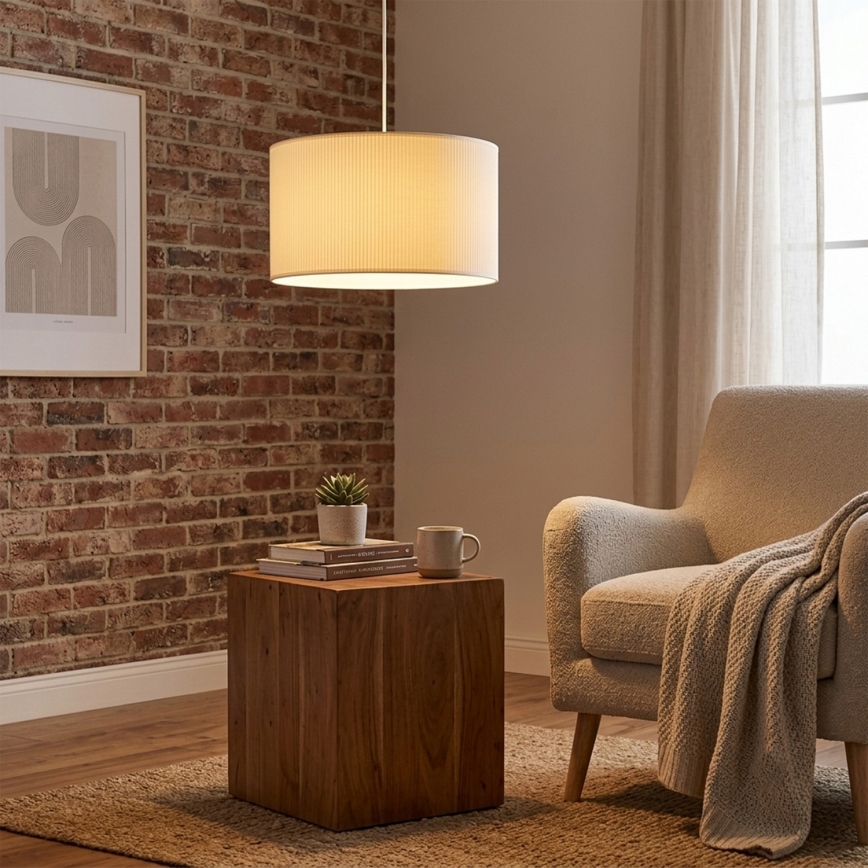 Brilagi - Pendel på ledning SIRIJA MODERN 1xE27/60W/230V Ø 35 cm cremefarvet