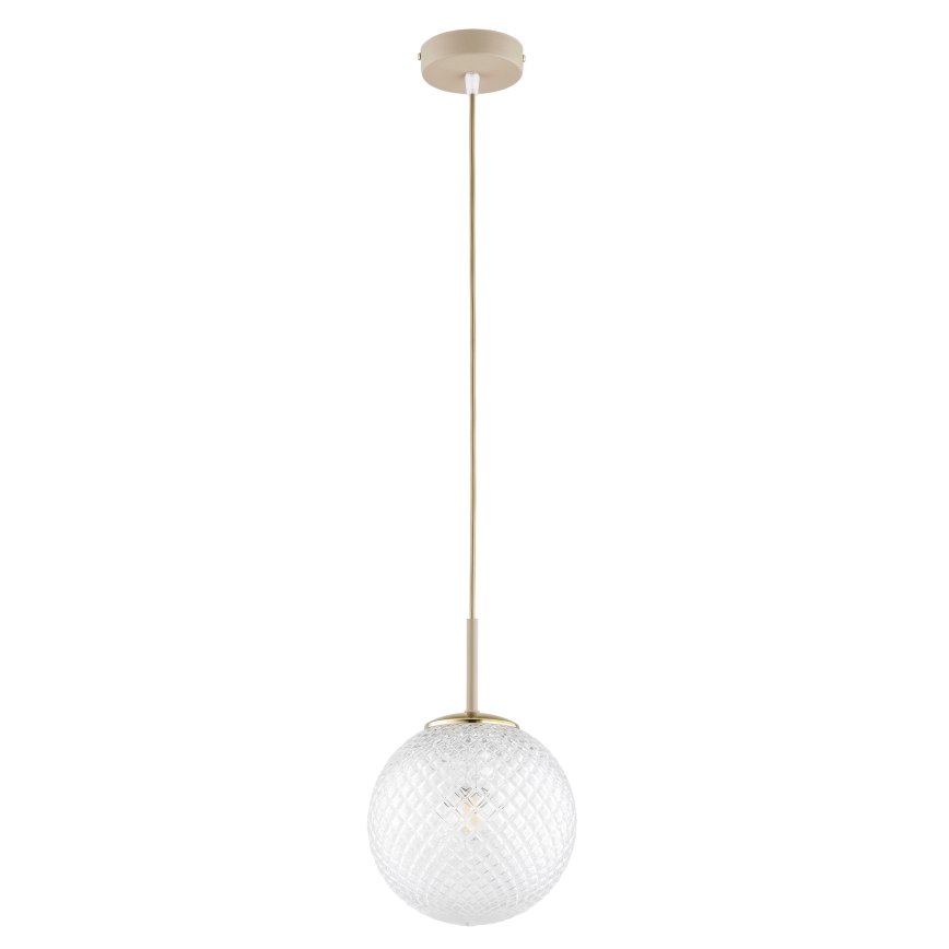 Brilagi - Pendel på ledning STELLA 1xE27/60W/230V Ø 18 cm beige/guld