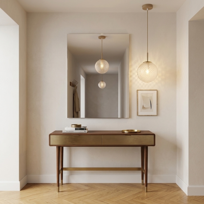 Brilagi - Pendel på ledning STELLA 1xE27/60W/230V Ø 18 cm beige/guld