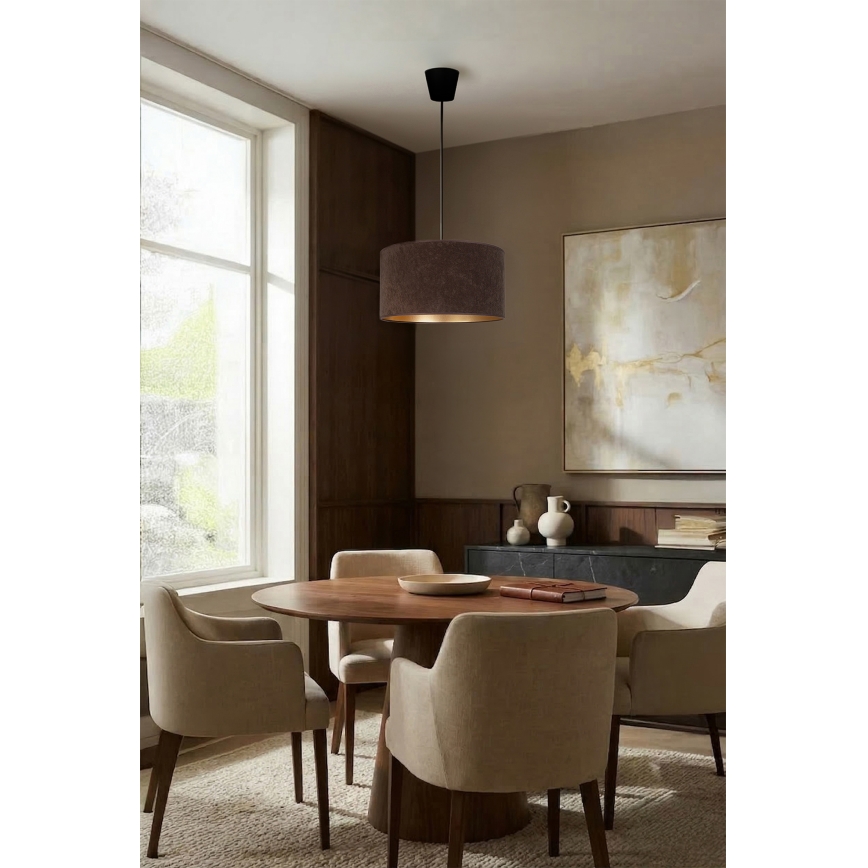 Brilagi - Pendel på ledning VELVET 1xE27/60W/230V Ø 40 cm brun/guld