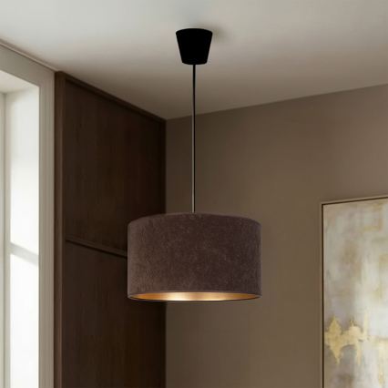 Brilagi - Pendel på ledning VELVET 1xE27/60W/230V Ø 40 cm brun/guld