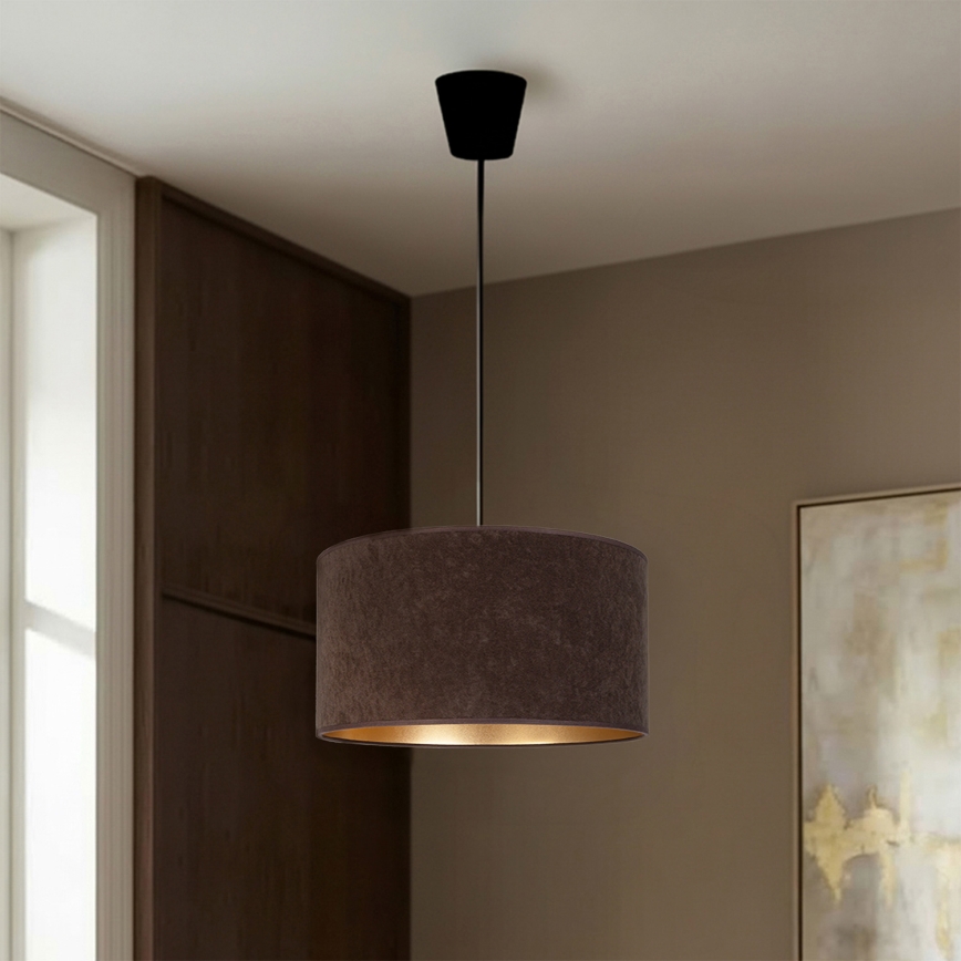 Brilagi - Pendel på ledning VELVET 1xE27/60W/230V Ø 40 cm brun/guld