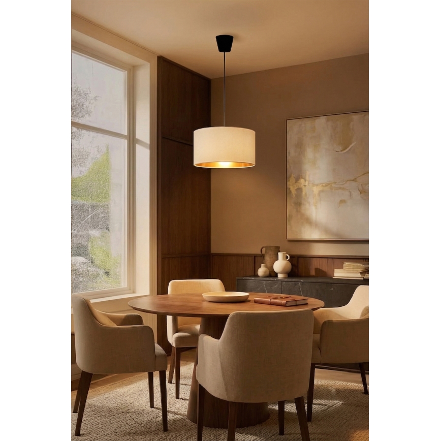 Brilagi - Pendel på ledning VELVET 1xE27/60W/230V Ø 40 cm creme/guld