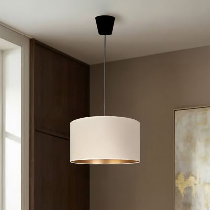 Brilagi - Pendel på ledning VELVET 1xE27/60W/230V Ø 40 cm creme/guld