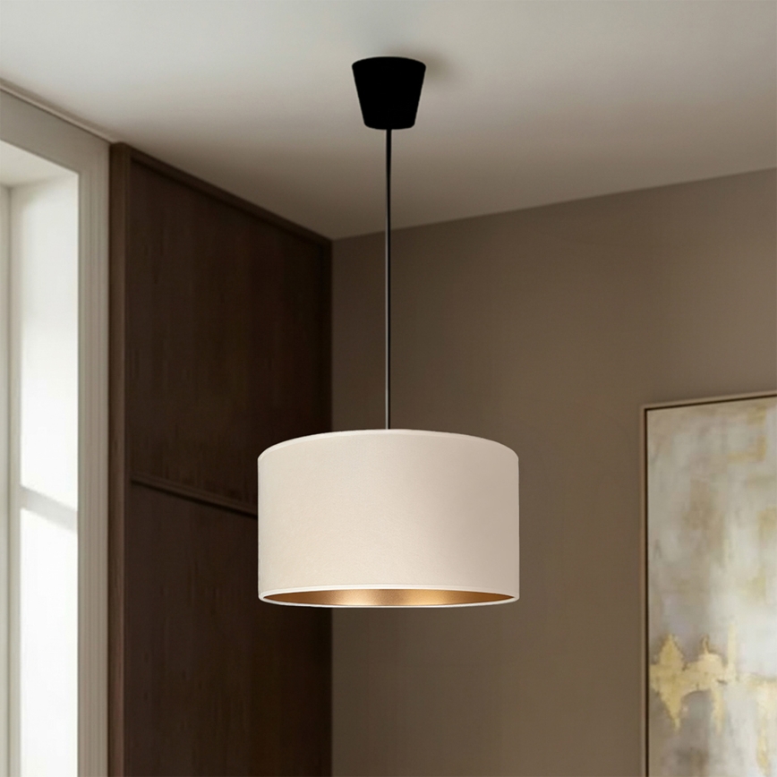 Brilagi - Pendel på ledning VELVET 1xE27/60W/230V Ø 40 cm creme/guld