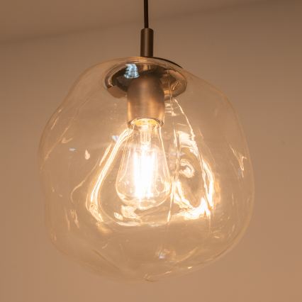 BRILAGI - Pendel på wire VULCANO 1xE27/15W/230V Ø 25 cm bronze/røgbeige