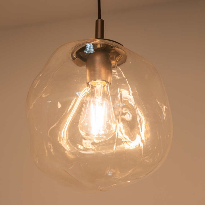 BRILAGI - Pendel på wire VULCANO 1xE27/15W/230V Ø 25 cm bronze/røgbeige