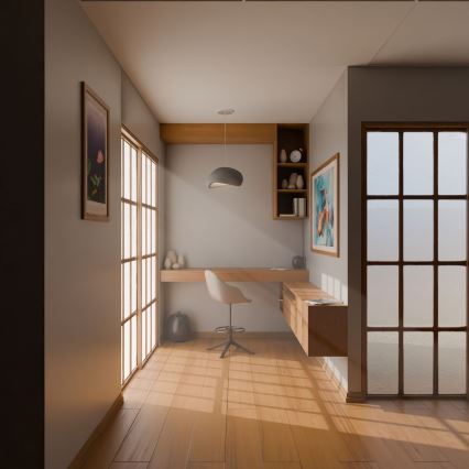 Brilagi - Pendel på ledning WABI SABI 1xE27/40W/230V grå