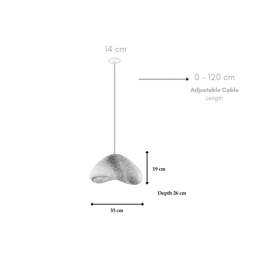 Brilagi - Pendel på ledning WABI SABI 1xE27/40W/230V Ø 33 cm grå