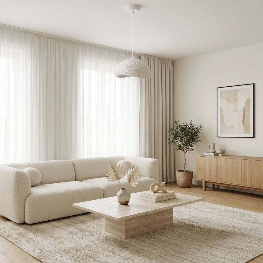 Brilagi - Pendel på ledning WABI SABI 1xE27/40W/230V Ø 35 cm hvid