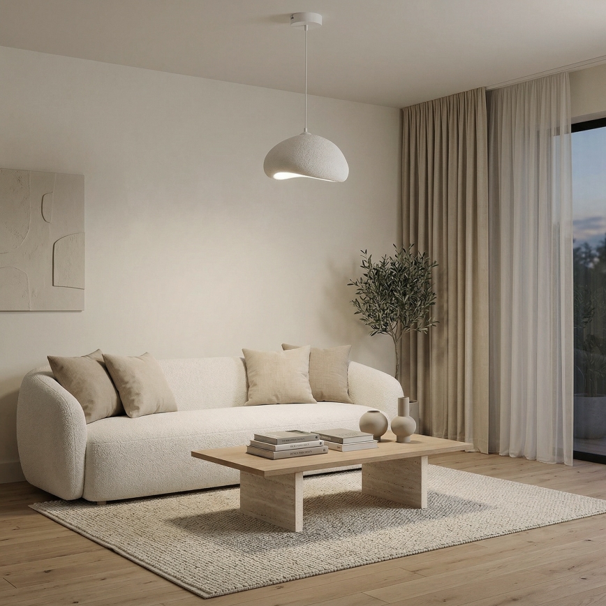 Brilagi - Pendel på ledning WABI SABI 1xE27/40W/230V Ø 35 cm hvid