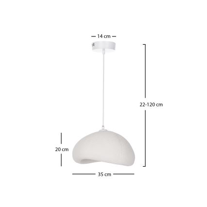 Brilagi - Pendel på ledning WABI SABI 1xE27/40W/230V Ø 35 cm hvid