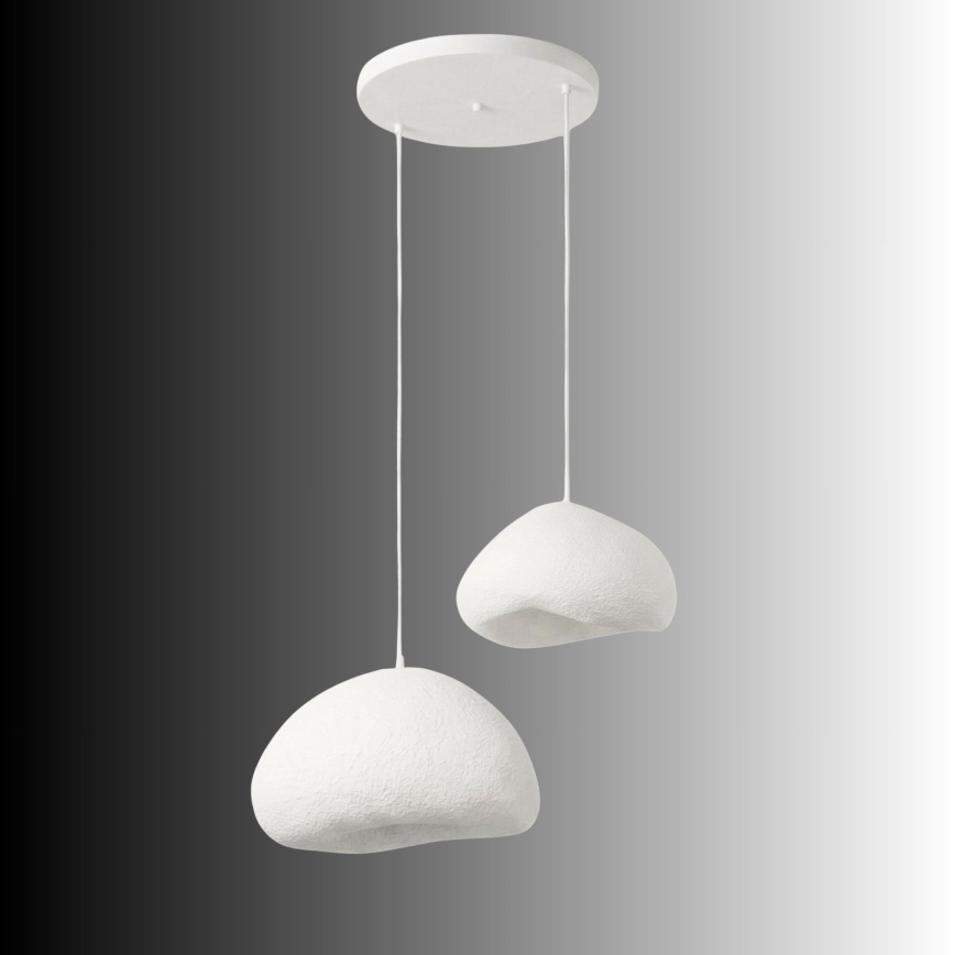 Brilagi - Pendel på ledning WABI SABI 2xE27/40W/230V Ø 70 cm hvid