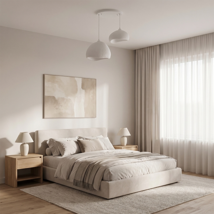 Brilagi - Pendel på ledning WABI SABI 2xE27/40W/230V Ø 70 cm hvid