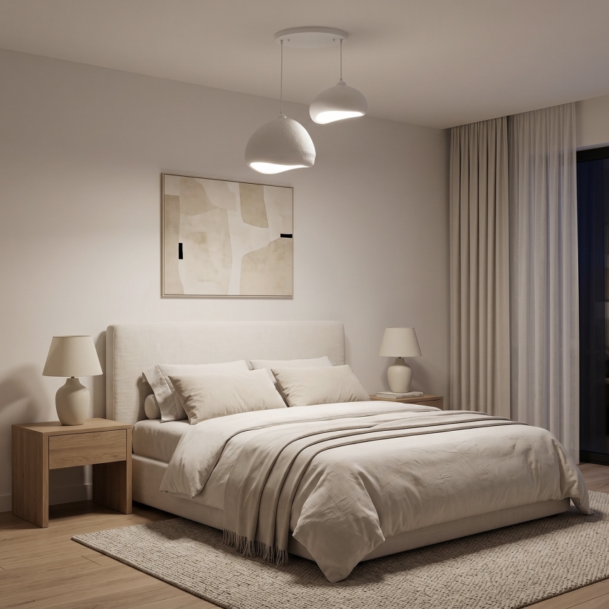 Brilagi - Pendel på ledning WABI SABI 2xE27/40W/230V Ø 70 cm hvid