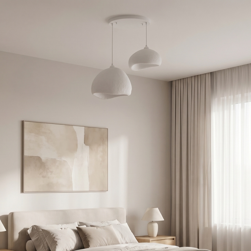 Brilagi - Pendel på ledning WABI SABI 2xE27/40W/230V Ø 70 cm hvid