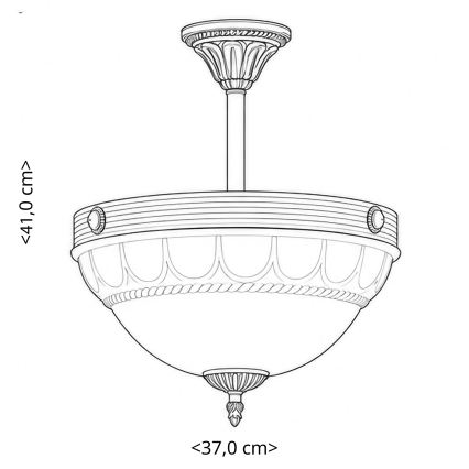BRILAGI - Pendel på stang DAHLIA 3xE27/40W/230V Ø 37 cm messing