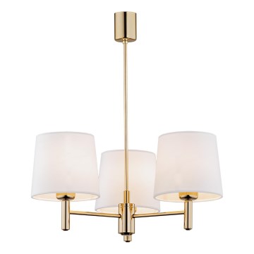 Brilagi - Pendel på stang MONTE 3xE27/15W/230V creme/guld