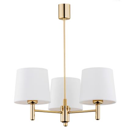 Brilagi - Pendel på stang MONTE 3xE27/15W/230V creme/guld