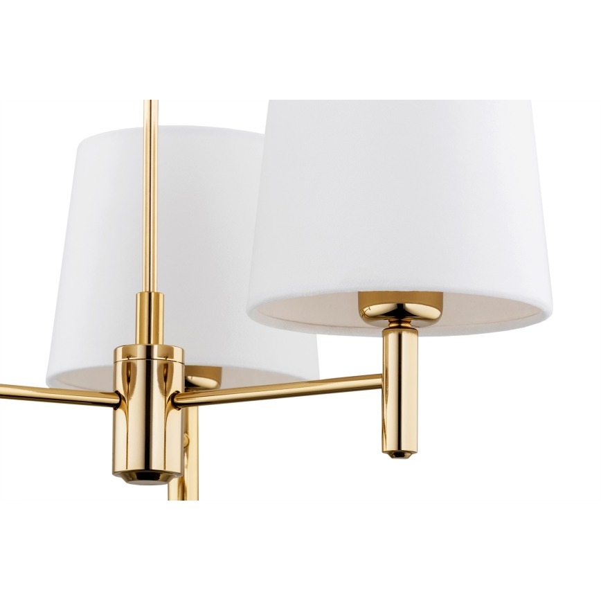 Brilagi - Pendel på stang MONTE 3xE27/15W/230V creme/guld