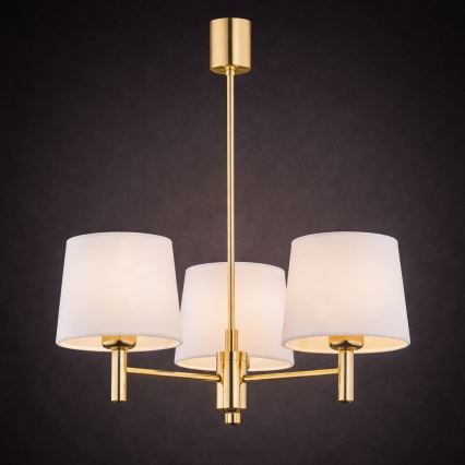 Brilagi - Pendel på stang MONTE 3xE27/60W/230V creme/guld