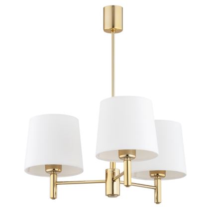 Brilagi - Pendel på stang MONTE 3xE27/60W/230V creme/guld