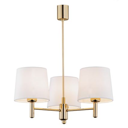 Brilagi - Pendel på stang MONTE 3xE27/60W/230V creme/guld