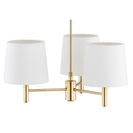 Brilagi - Pendel på stang MONTE 3xE27/60W/230V creme/guld