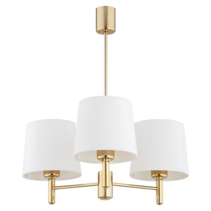 Brilagi - Pendel på stang MONTE 3xE27/60W/230V creme/guld