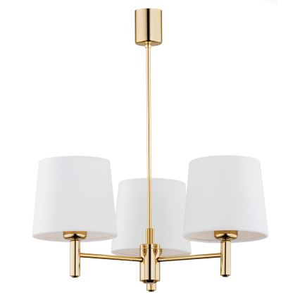 Brilagi - Pendel på stang MONTE 3xE27/60W/230V creme/guld