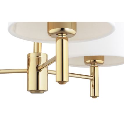 Brilagi - Pendel på stang MONTE 3xE27/60W/230V creme/guld