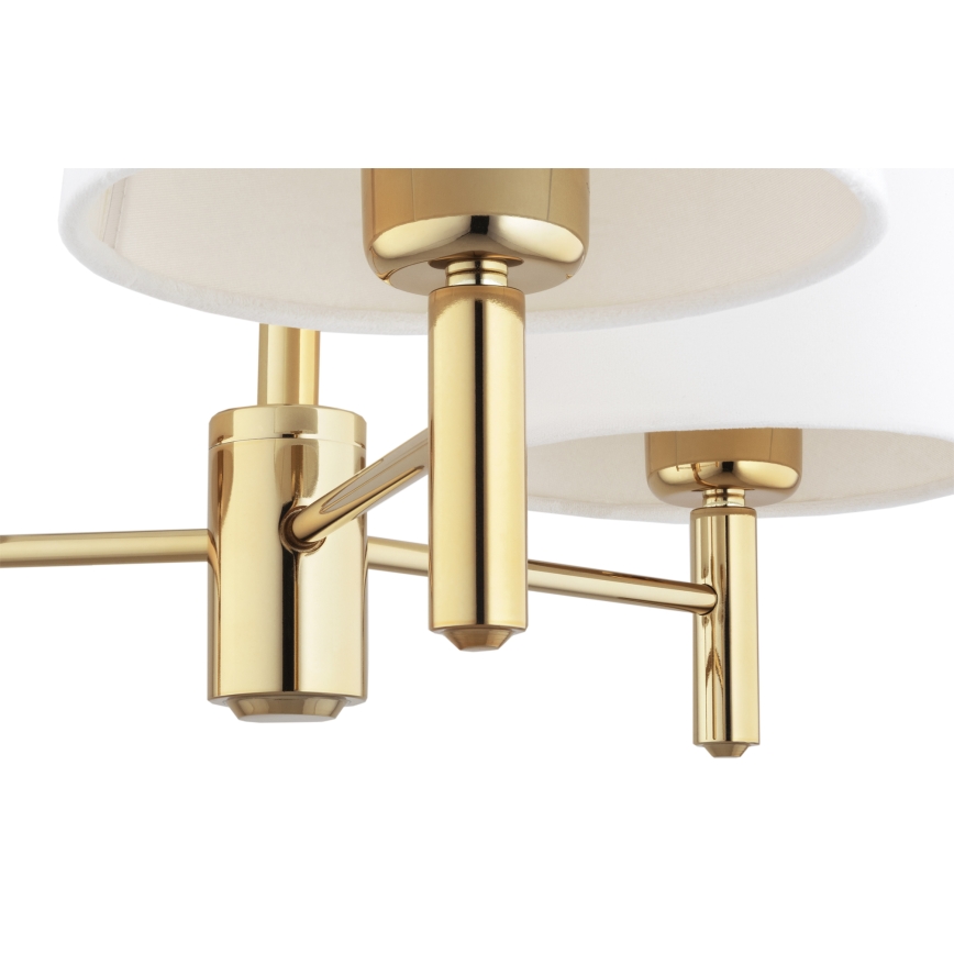 Brilagi - Pendel på stang MONTE 3xE27/60W/230V creme/guld