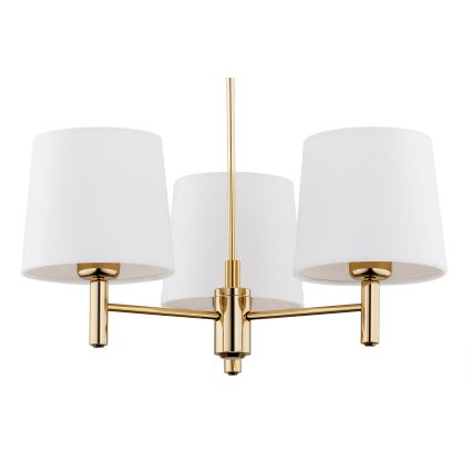 Brilagi - Pendel på stang MONTE 3xE27/60W/230V creme/guld