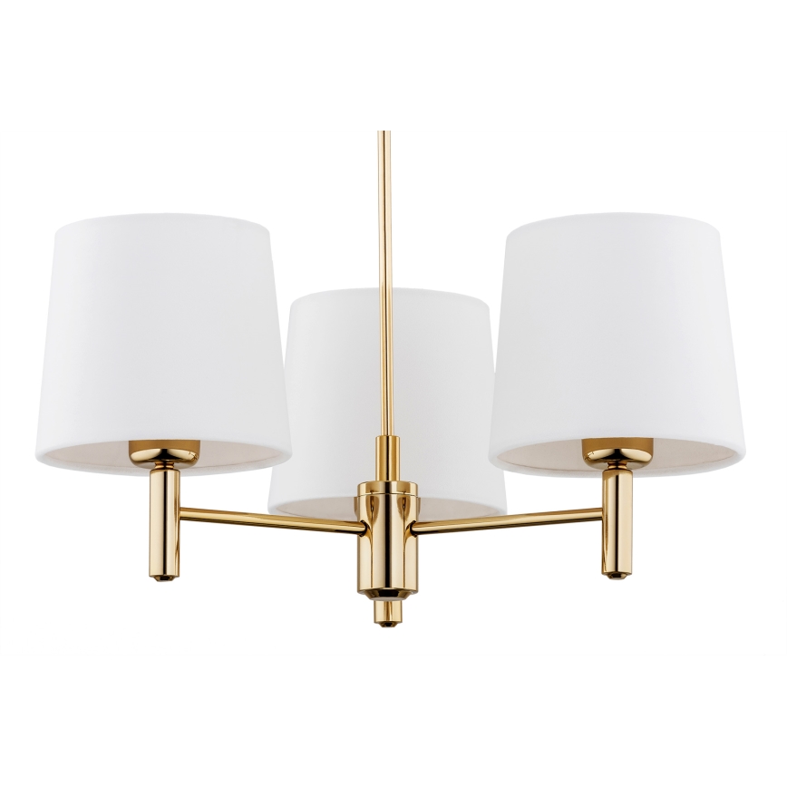 Brilagi - Pendel på stang MONTE 3xE27/60W/230V creme/guld