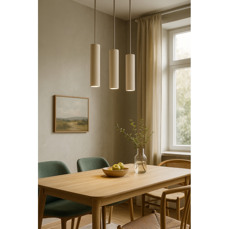 Brilagi - Pendel på wire 1xGU10/15W/230V beige/guld