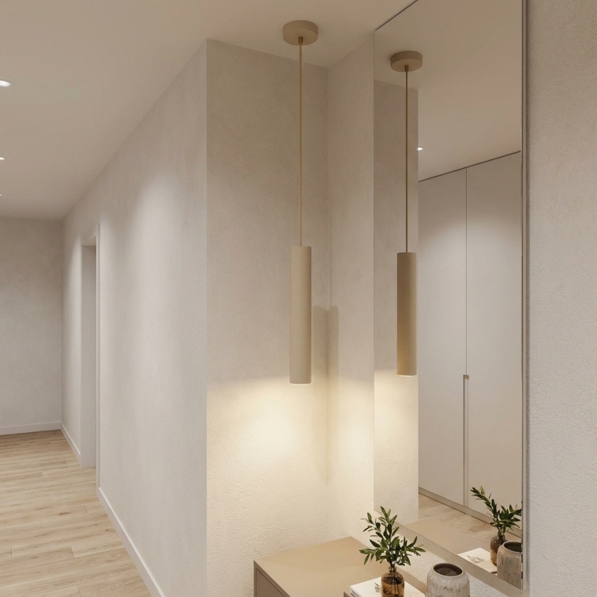 Brilagi - Pendel på wire 1xGU10/15W/230V beige/guld