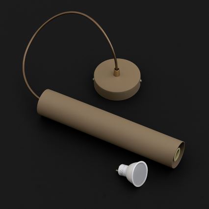 Brilagi - Pendel på wire 1xGU10/15W/230V beige/guld