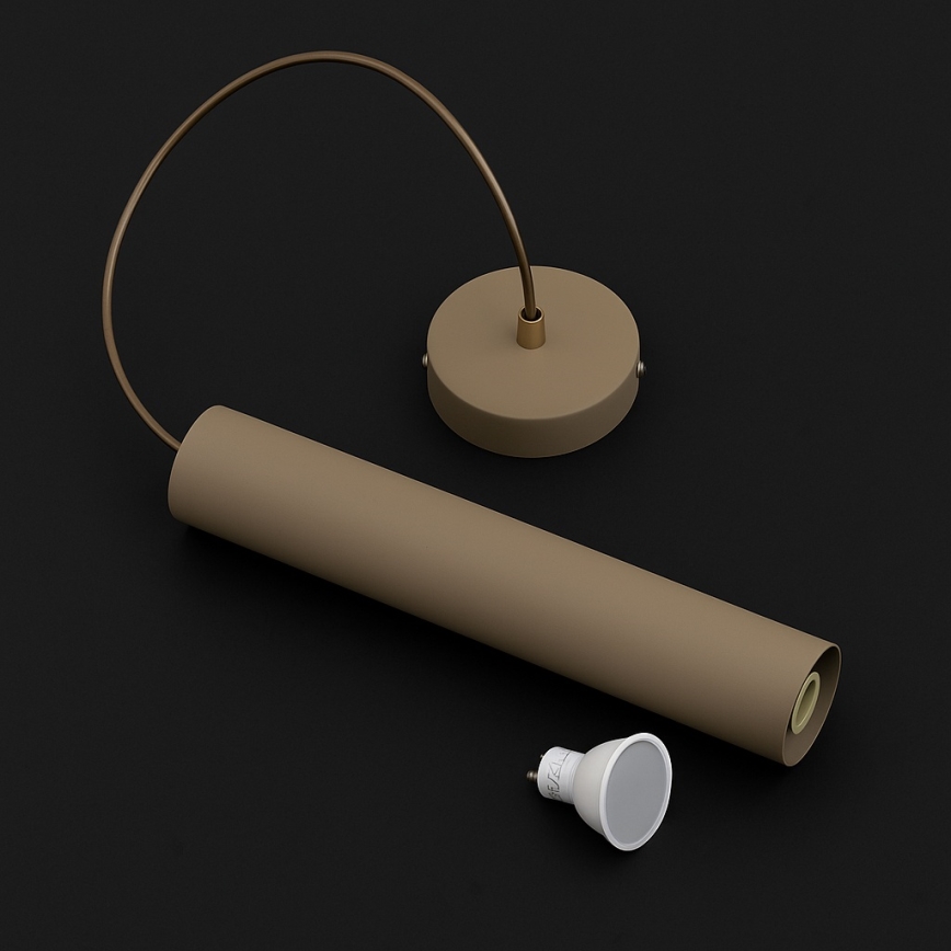 Brilagi - Pendel på wire 1xGU10/15W/230V beige/guld