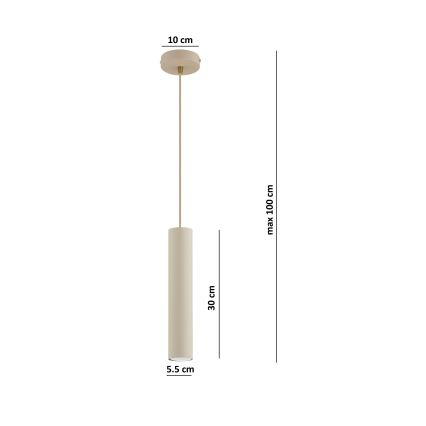 Brilagi - Pendel på wire 1xGU10/15W/230V beige/guld