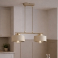 Brilagi - Pendel på wire 2xE27/60W/230V beige/guld