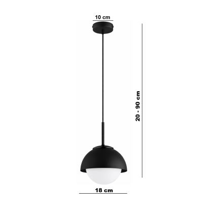 BRILAGI - Pendel på wire COSMO 1xE27/60W/230V Ø 18 cm sort