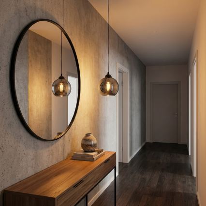 Brilagi - Pendel på wire DIOR 1xE27/60W/230V sort/røggrå